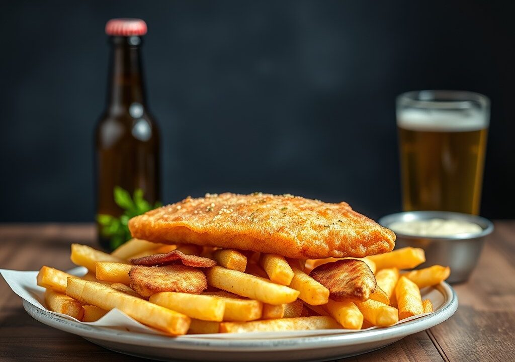 Fish & chips — AI-gegenereerde illustratie