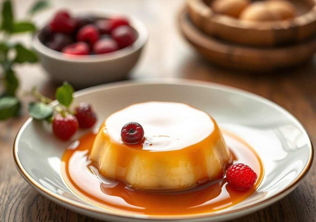 Flan Catalan (karamalpudding) — AI-gegenereerde illustratie