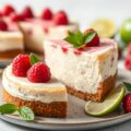 Frambozen-limoen cheesecake