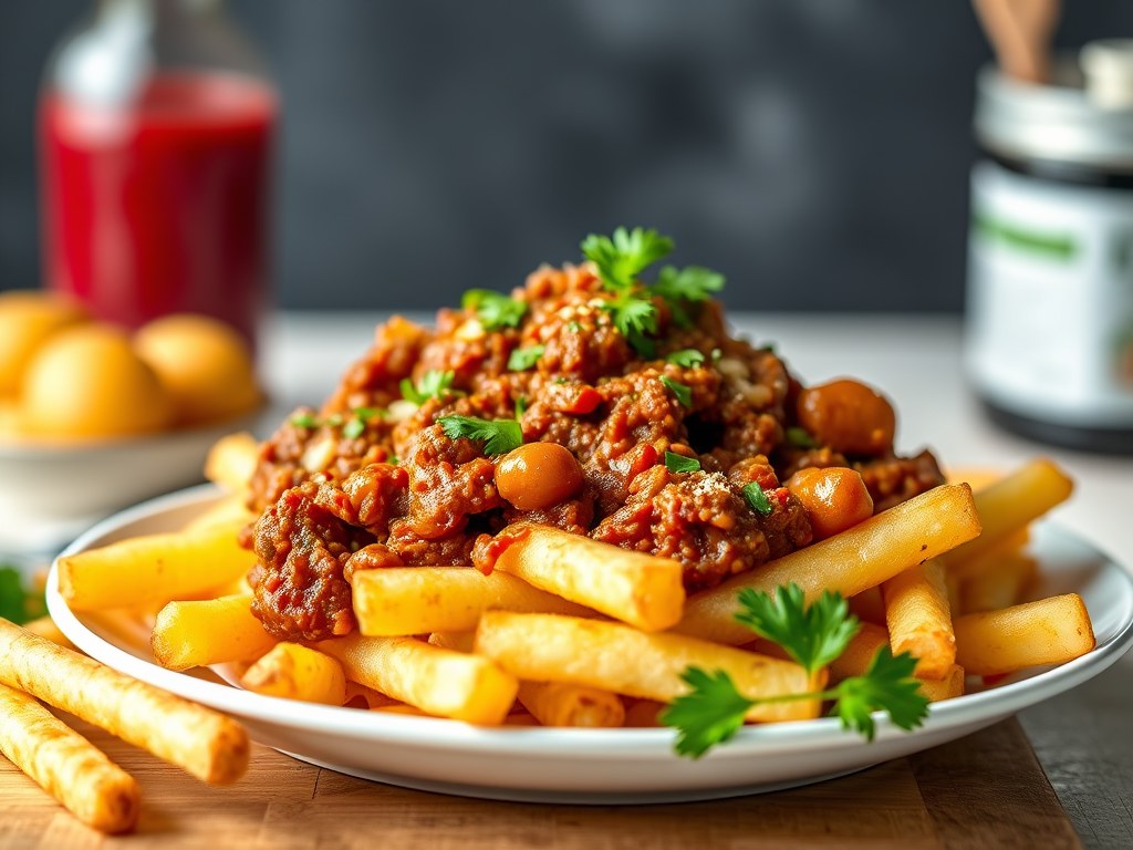 Friet bolognese, AI-gegenereerde illustratie