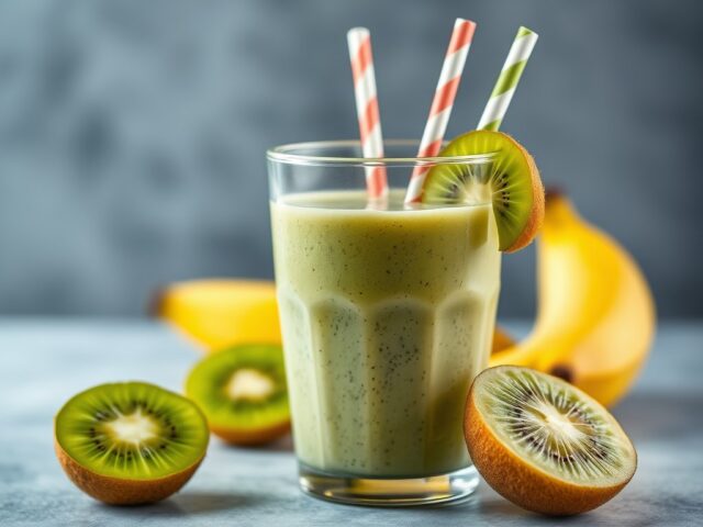 Frisse smoothie van kiwi — AI-gegenereerde illustratie