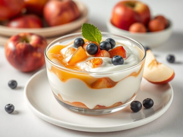 Frisse yoghurt- fruitsalade — AI-gegenereerde illustratie