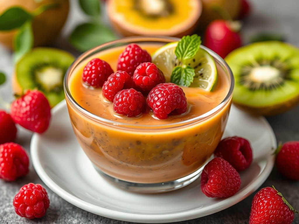 Fruit gazpacho, AI-gegenereerde illustratie