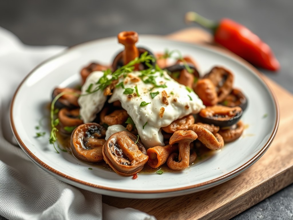 Funghi al Forno, AI-gegenereerde illustratie