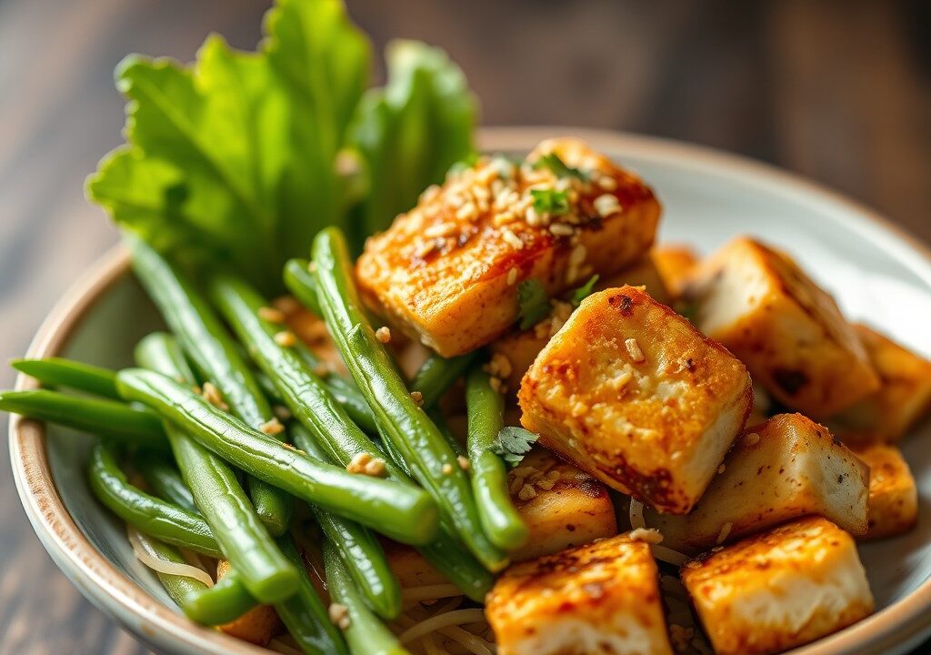 Gado gado met gebakken tofu — AI-gegenereerde illustratie