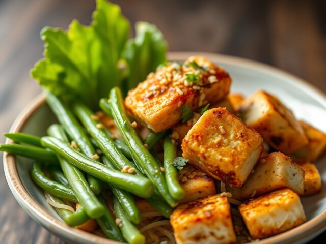 Gado gado met gebakken tofu — AI-gegenereerde illustratie