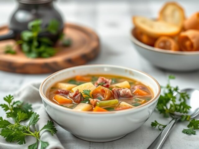 Garbure (Maaltijd-Groentesoep) — AI-gegenereerde illustratie