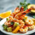 Garnalen met een Avocado-Sinaasappelsalade
