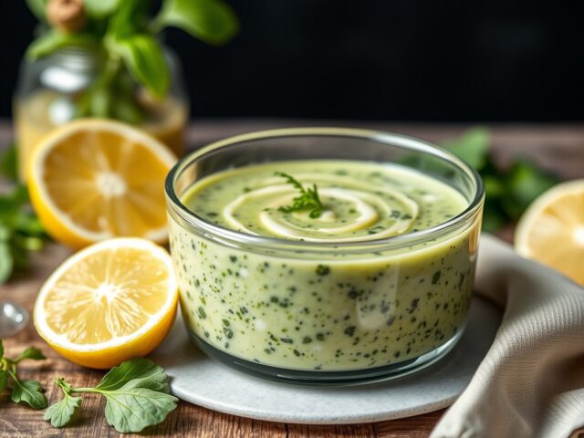 Gazpacho van groene en witte asperges met melkschuim — AI-gegenereerde illustratie