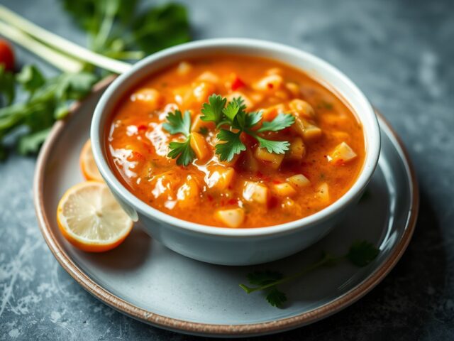 Gazpacho van radijsjes en venkel — AI-gegenereerde illustratie