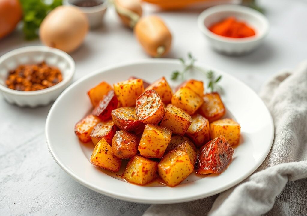 Gebakken aardappelen met paprikapoeder — AI-gegenereerde illustratie