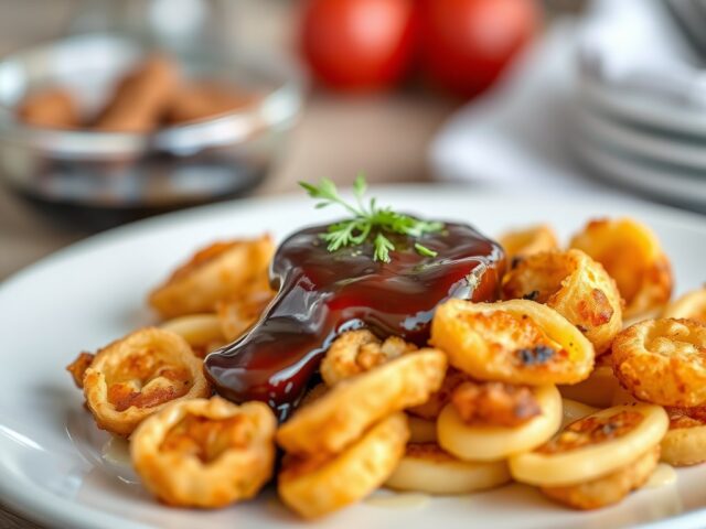 Gebakken Eendenborst met Bramen en Port Saus — AI-gegenereerde illustratie