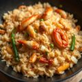 Gebakken RIJST met Crab en Chinese Worstjes