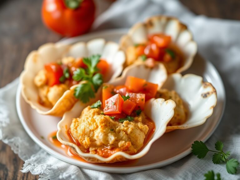 Gefrituurde coquilles met salsa