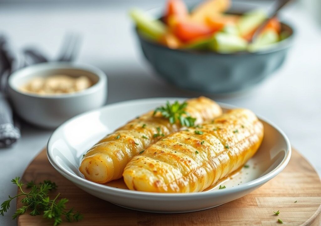 Gegratineerde aardappeltjes met knolselder en schorseneren, AI-gegenereerde illustratie