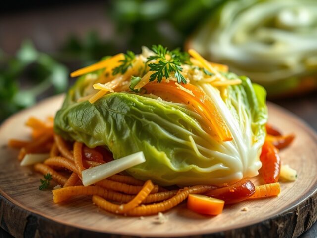Gegratineerde Chinese kool — AI-gegenereerde illustratie