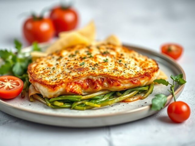 Gegratineerde kalkoenfilet — AI-gegenereerde illustratie