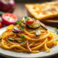 Gegratineerde pasta met courgette