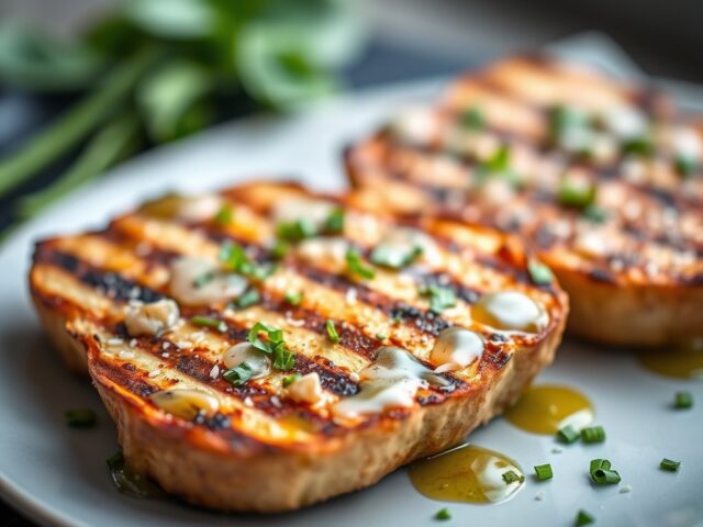 Gegrilde eendenborst met balsamicovinaigrette — AI-gegenereerde illustratie