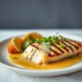 Gegrilde kabeljauw met romige mosterdsaus