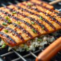 Gegrilde zwaardvis met asperge-rijstsalade