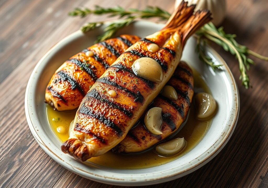 Gegrillde Artisjokken met een Knoflook Saus — AI-gegenereerde illustratie