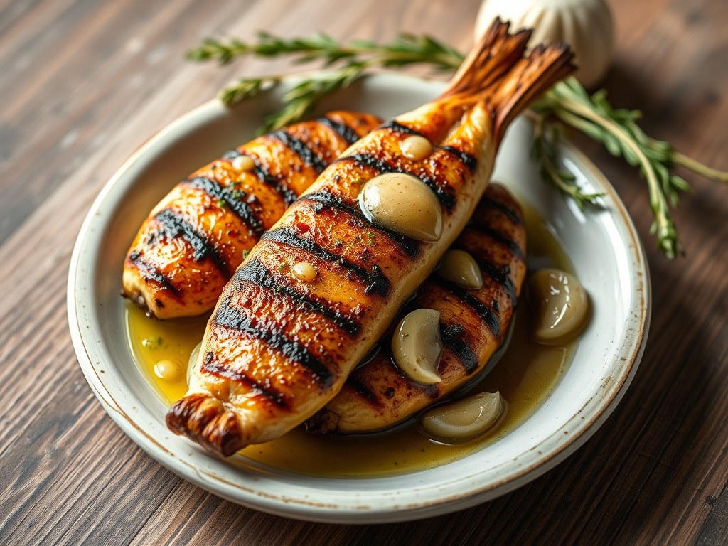 Gegrillde Artisjokken met een Knoflook Saus, AI-gegenereerde illustratie