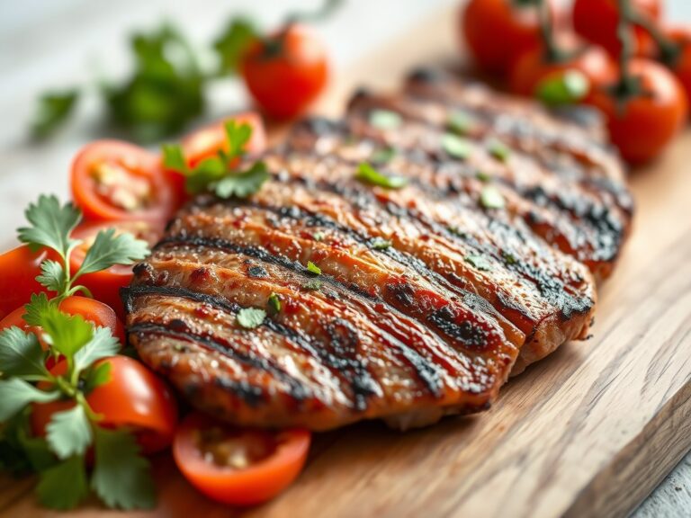 Gegrillde Bavette met Tomatensalade — AI-gegenereerde illustratie