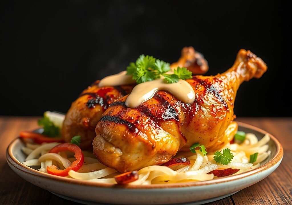Gegrillde kip uit Peru, AI-gegenereerde illustratie