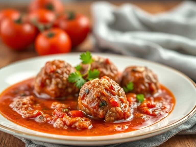 Gehaktballetjes in tomatensaus — AI-gegenereerde illustratie