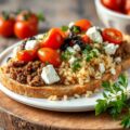 Gehaktbrood met feta en orzo salade