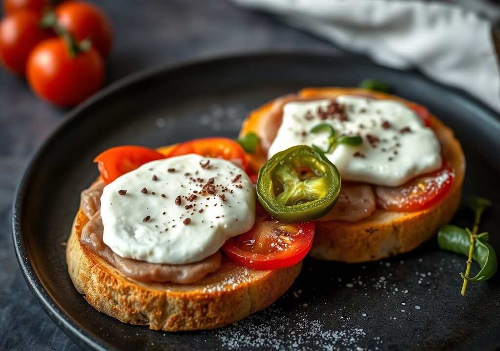 Gehaktbroodjes met geitenkaas — AI-gegenereerde illustratie