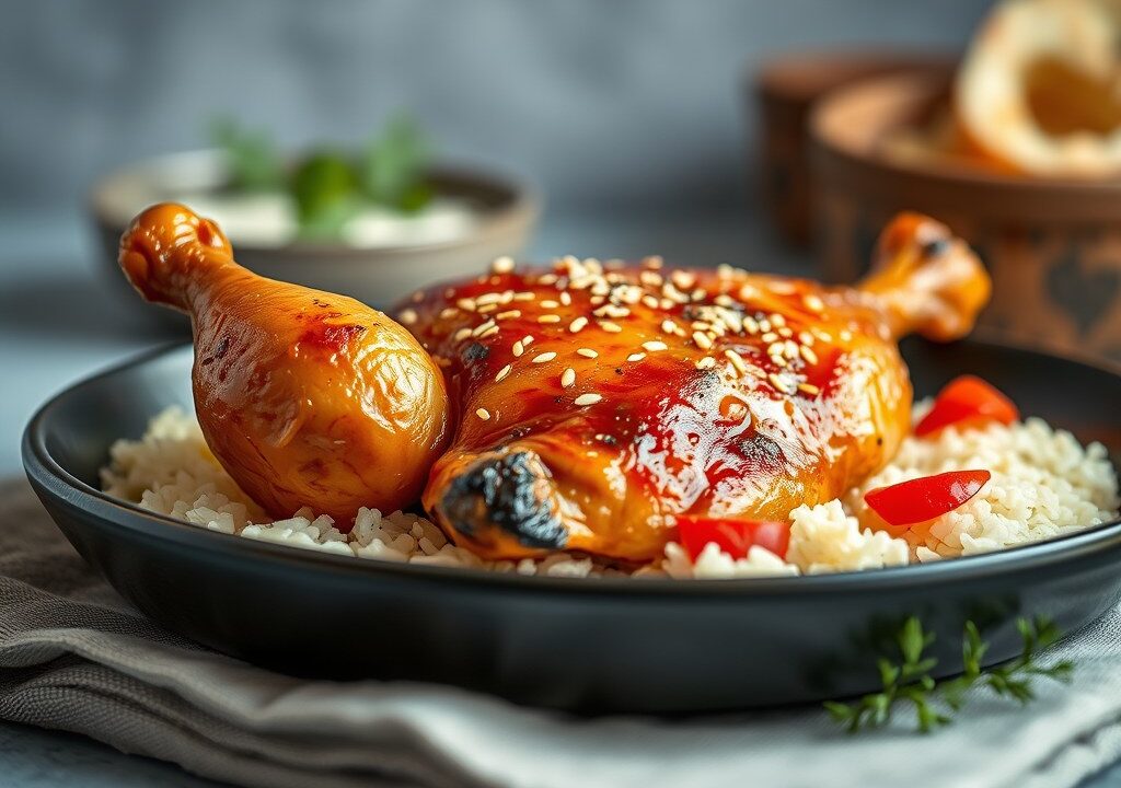 Gemarineerde Kip uit de Oven, AI-gegenereerde illustratie