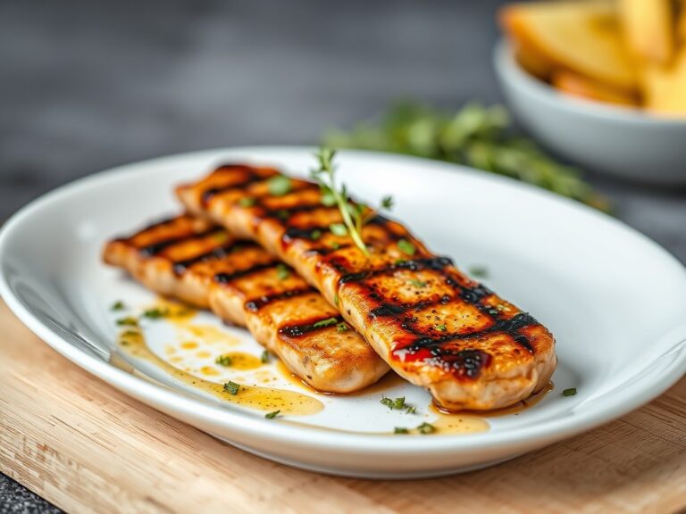 Gemarineerde kippenfilets met grillsmaak (BBQ) — AI-gegenereerde illustratie