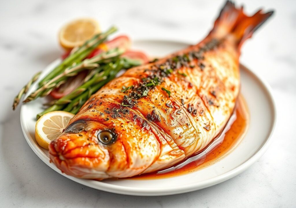 Gemarineerde Rode Snapper uit de Oven — AI-gegenereerde illustratie