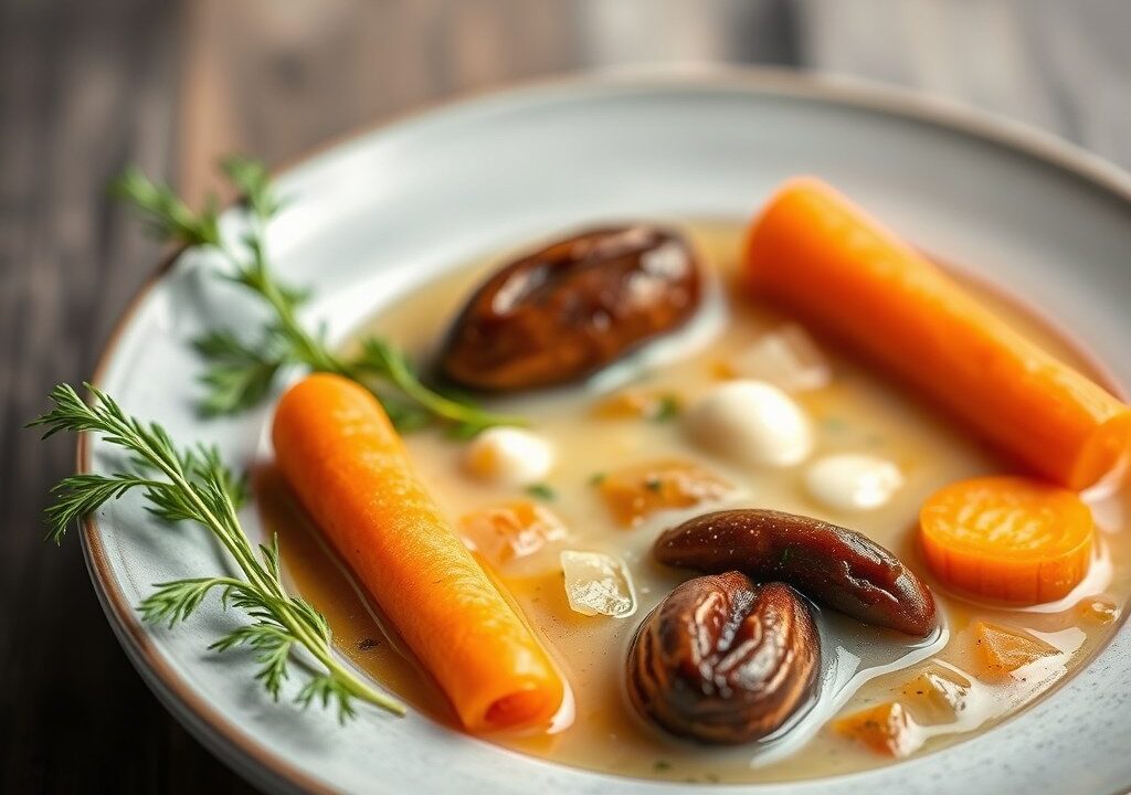 Gentse waterzooi met asperges — AI-gegenereerde illustratie