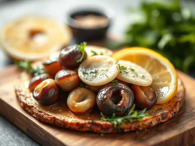 Gerookte eendenborst met asperges — AI-gegenereerde illustratie
