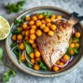 Gerookte makreel met kikkererwten salade