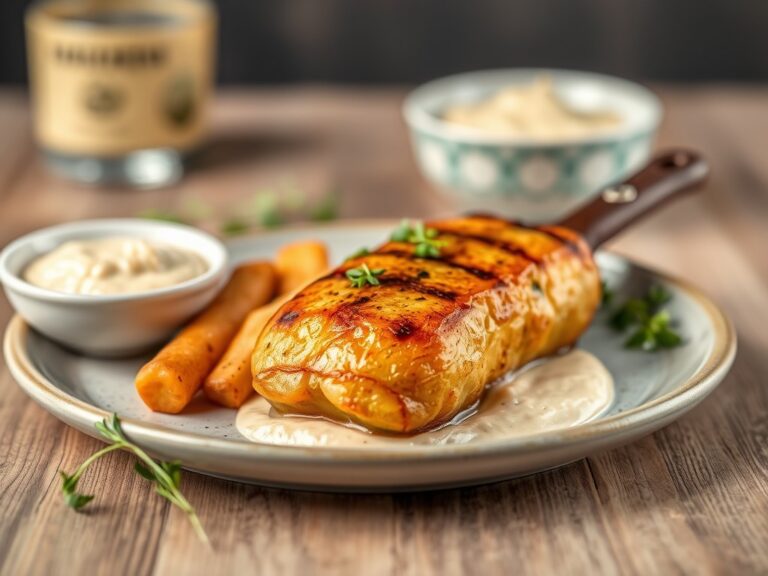 Geroosterde schelvis met aardappelbrandade — AI-gegenereerde illustratie