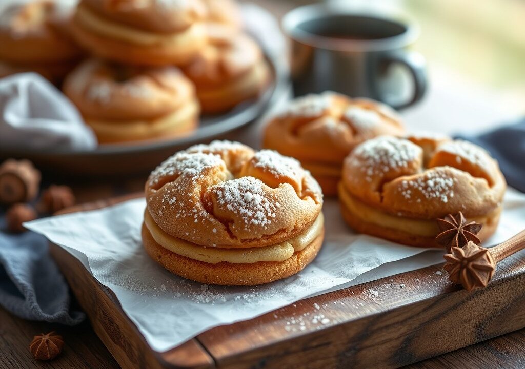 Gevuld speculaas koekje, AI-gegenereerde illustratie