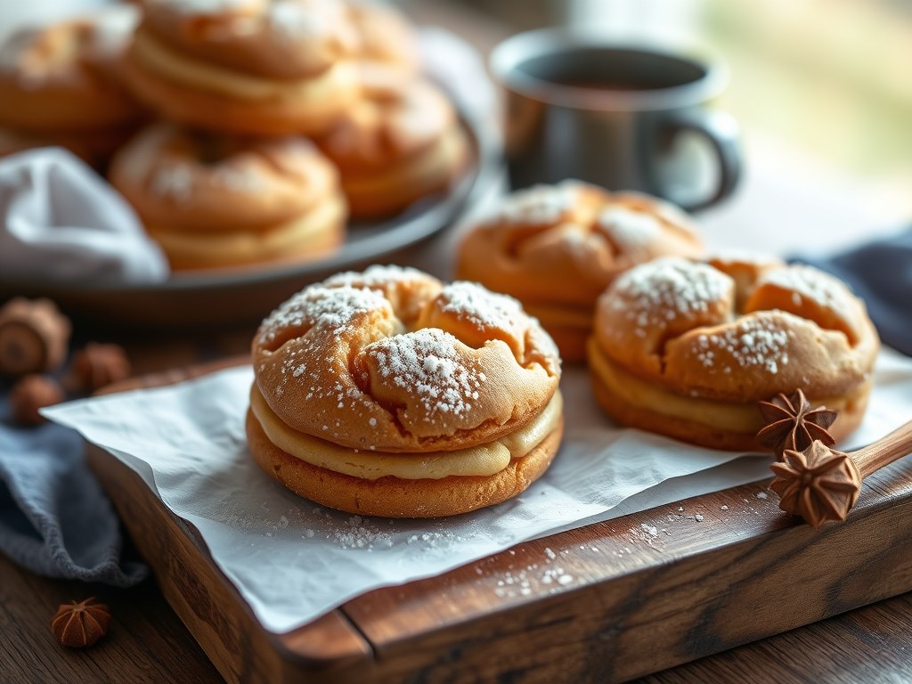 Gevuld speculaas koekje, AI-gegenereerde illustratie