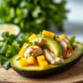 Gevulde avocado met kip & mango
