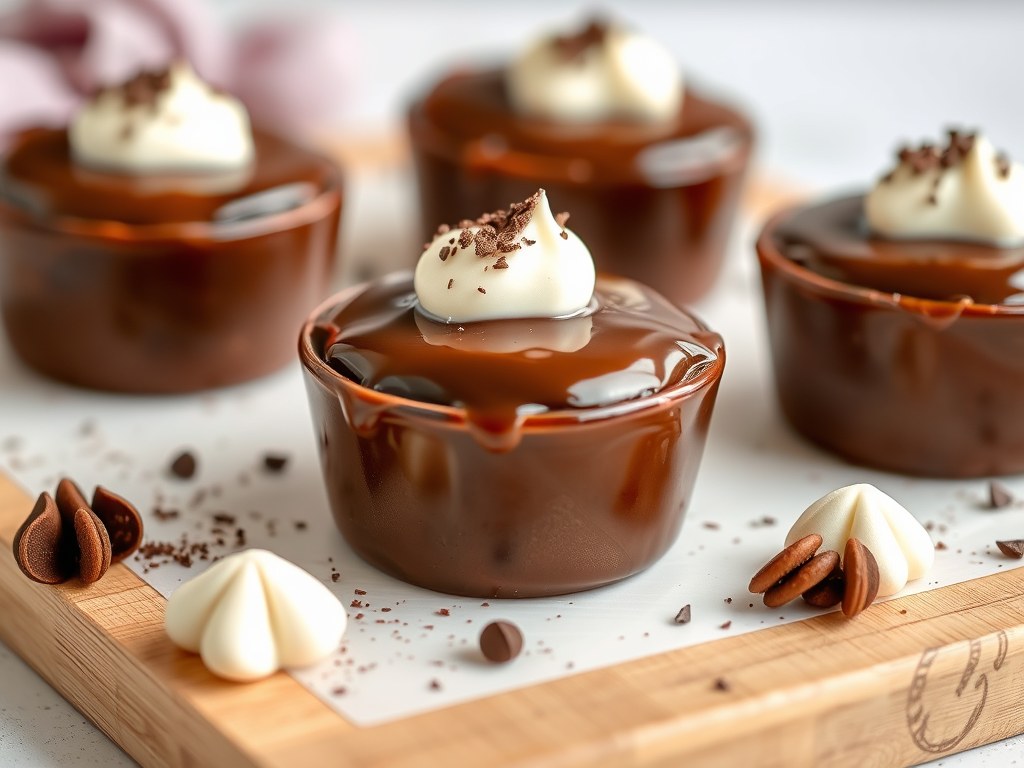 Gevulde chocoladepotjes, AI-gegenereerde illustratie