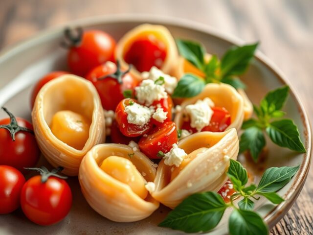 Gevulde conchiglioni — AI-gegenereerde illustratie
