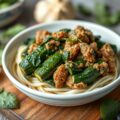 Gevulde courgette met gehakt en spinazie