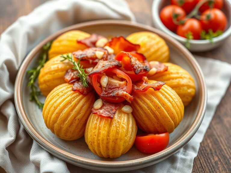 Gevulde Hasselback aardappelen — AI-gegenereerde illustratie