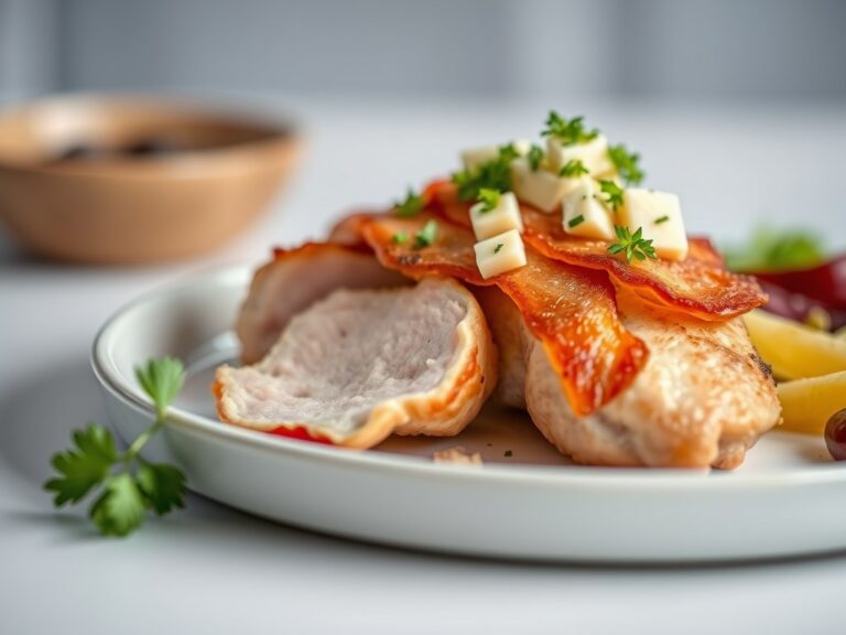 Gevulde kipfilet met Boursin pakketje — AI-gegenereerde illustratie