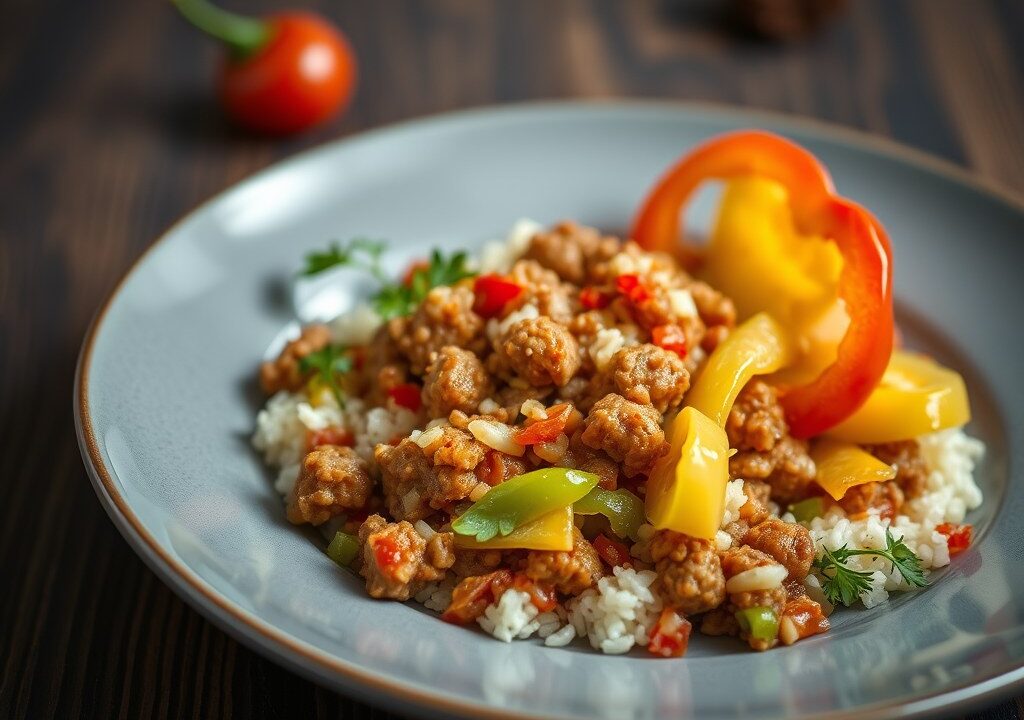 Gevulde kool met paprika’s, AI-gegenereerde illustratie