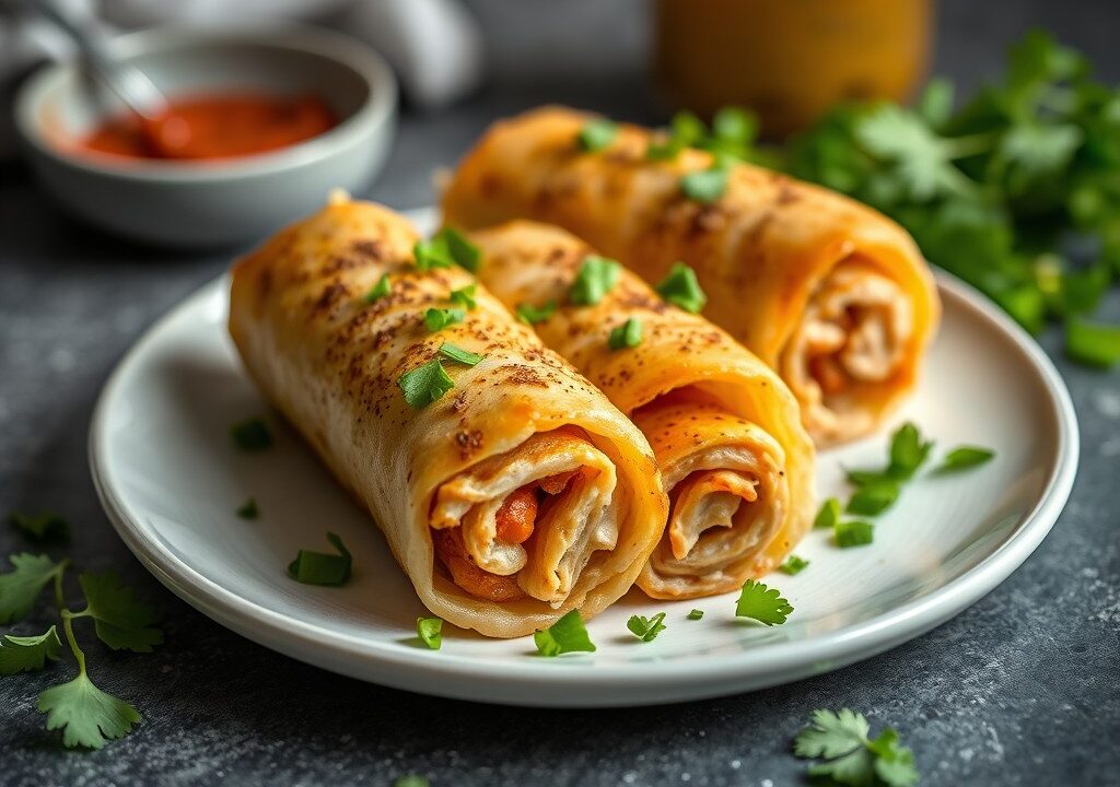Gevulde shoarma rolletjes — AI-gegenereerde illustratie