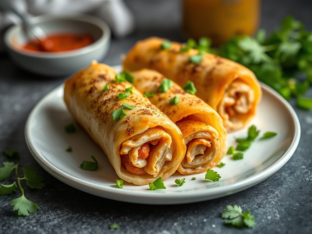 Gevulde shoarma rolletjes, AI-gegenereerde illustratie